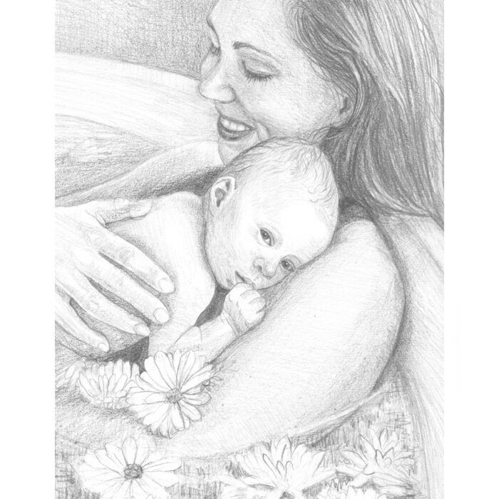 Custom portrait Original Pencil drawing: graphite or charcoal - Image 5
