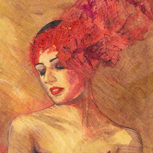 Woman in a black dress