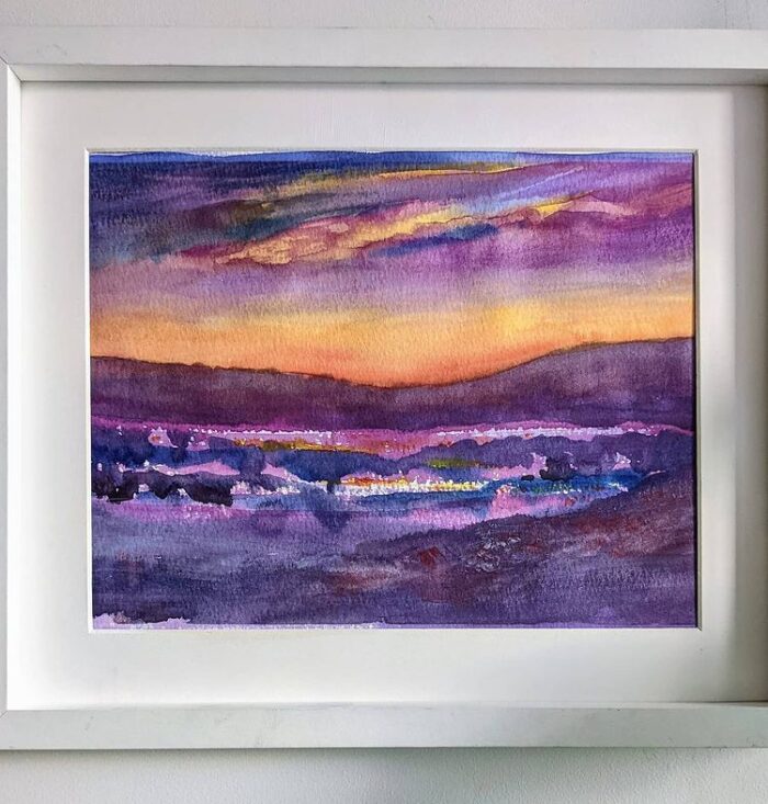 Purple Landscape Watercolour - Image 2