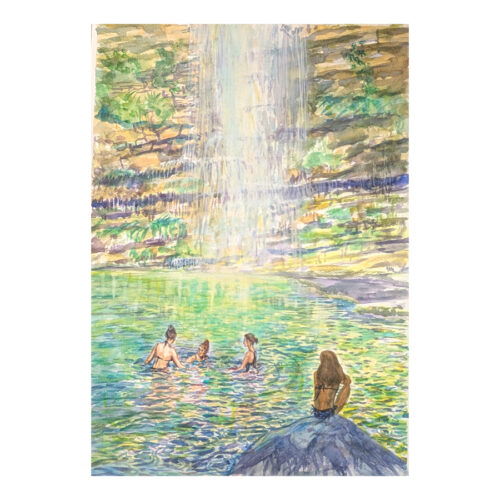 Tuscan Waterfall original watercolour
